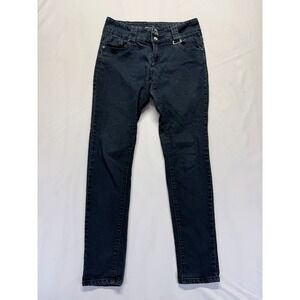 Diamante Jeans Womens 8 Blue Dark Wash Denim Cotton Low Rise Skinny Leg Casual